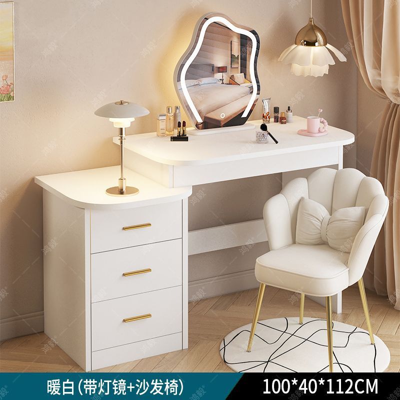 梳妆台主卧现代简约卧室化妆桌斗柜一体奶油风新款小型简易化妆台|undefined