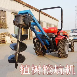 拖拉机带动螺旋钻坑机大棚立柱打孔机园林工程冻土打眼设备