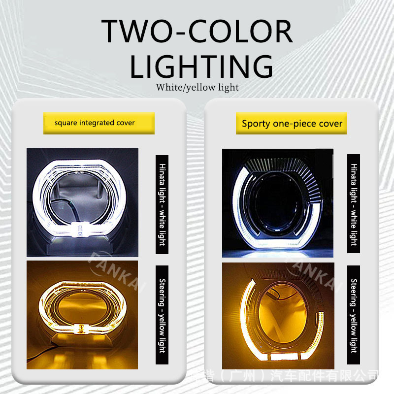 Cubierta de decoración de lentes de ángel de 2.5 pulgadas de gran cuadrado de 3 pulgadas de blanco y amarillo bicolor amarillo y blanco cubierta integral