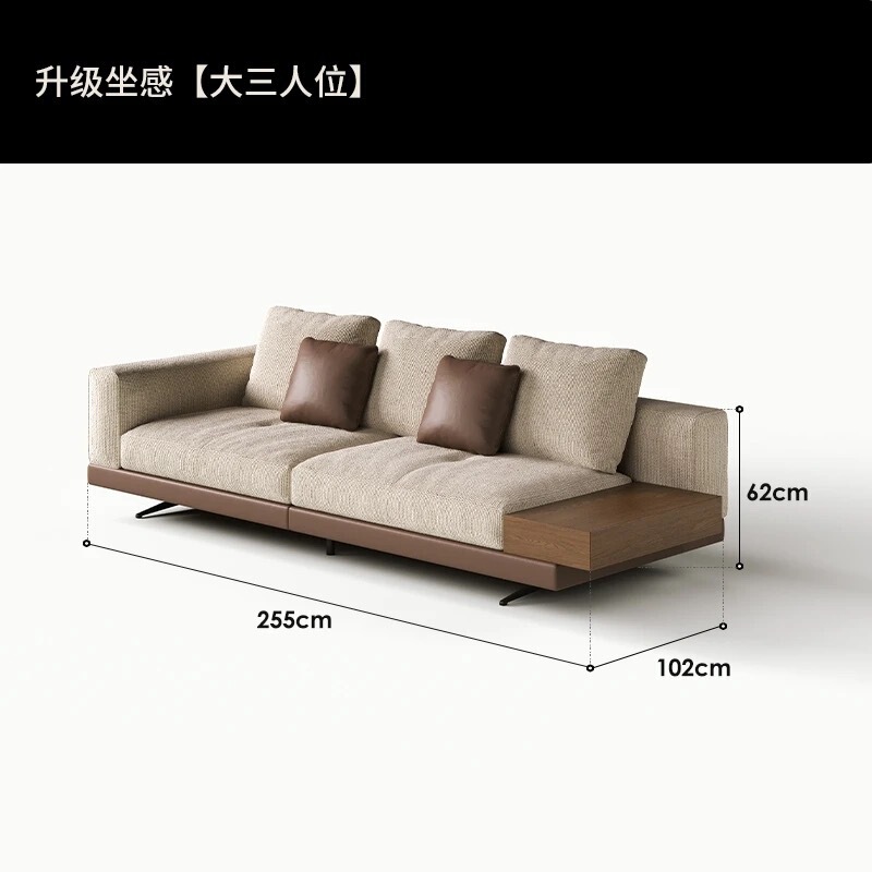 佛山沙发意式极简高密度布艺沙发极简客厅小户型直排棉麻布沙发|undefined