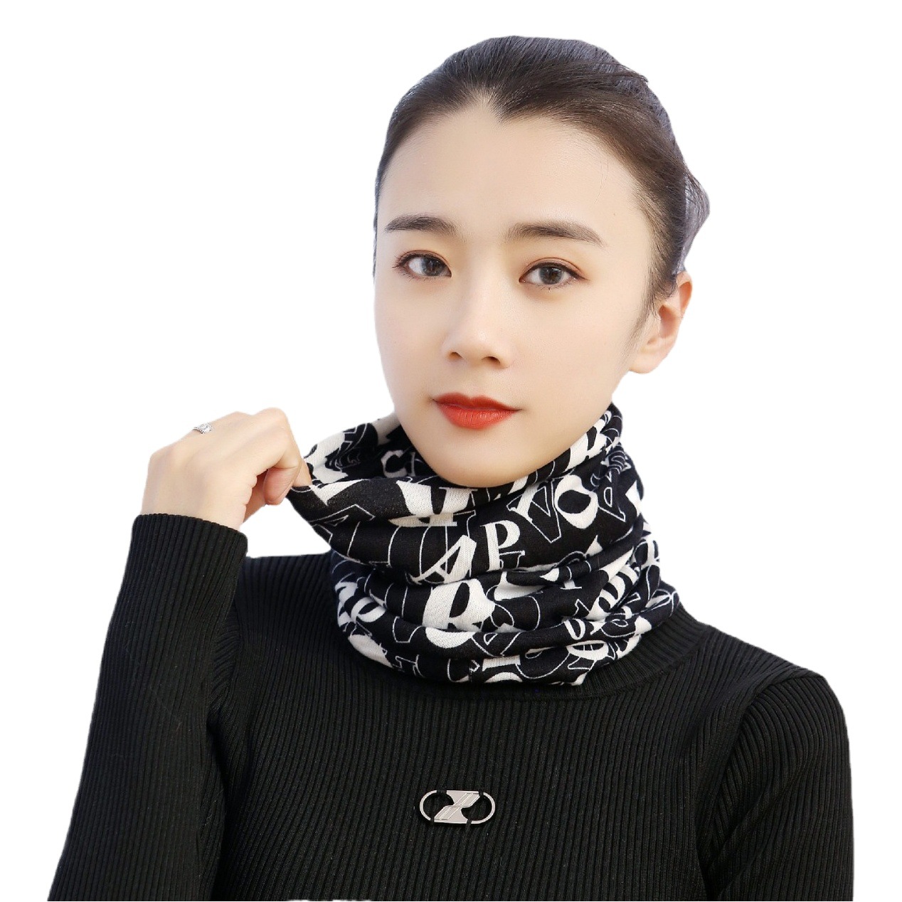 Warm Air-Conditioned Room Headgear, Maternity Head Cover, Faux Cashmere Neck Warmer, Slouchy Hat, Unisex Cycling Neck Protection, Windproof