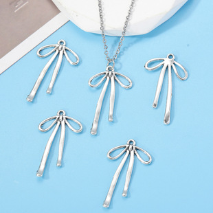 DIY alloy jewelry accessories wholesale girls decorative bow tie bow pendant pendant necklace ear accessories materials