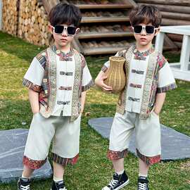 男童汉服夏季2026新款儿童夏装套装中国风宝宝夏款西域服装三月三