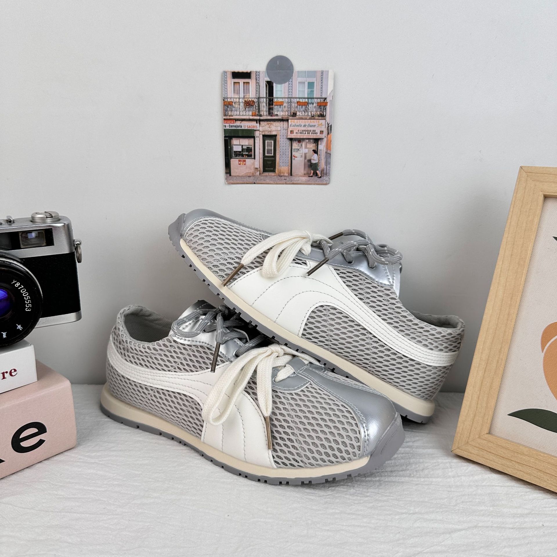 A9926ins zapatos de skate para mujeres 2025 verano nuevo estilo casual versátil suave de malla transpirable zapatos de entrenamiento alemán zapatos Agan