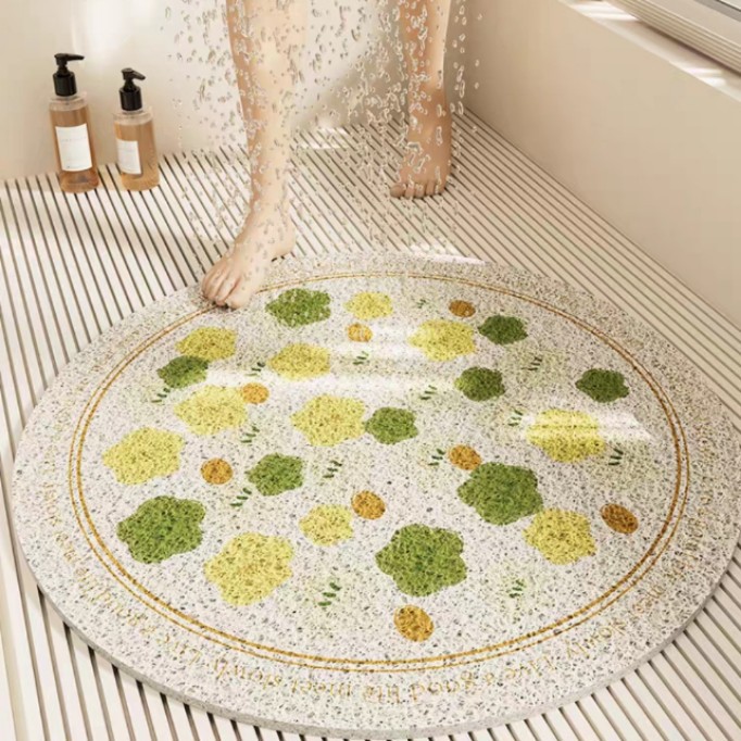 Small Round Bathroom Rug Anti-slip Rubber Backing Water Mat_voghion.com