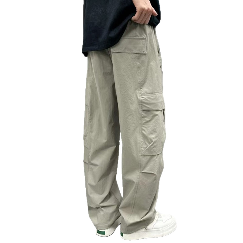 Utility Cargo Pants For Men – Multi-Pocket Straight-Leg Joggers With Adjustable Drawstring Waist_voghion.com