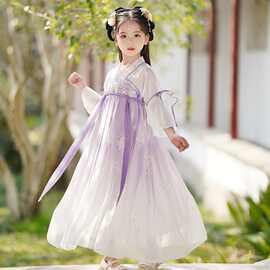 儿童汉服新款2025超仙女孩公主裙春夏款中国风古装超仙女童连衣裙