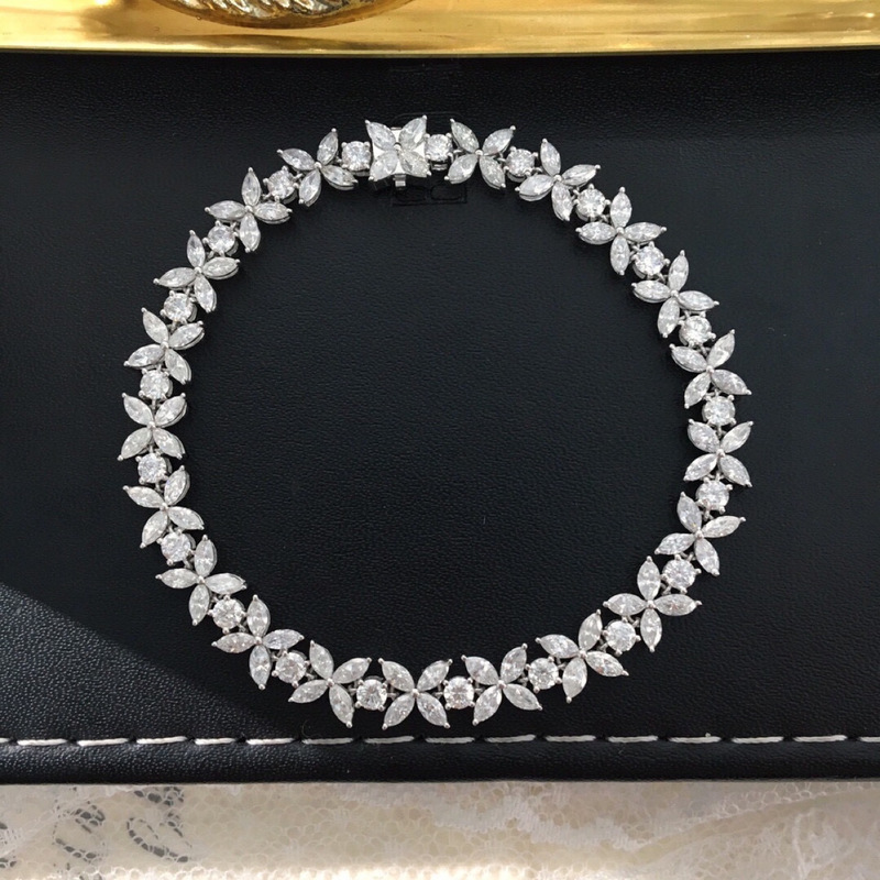 18K Gold Cultivated Diamond Bracelet Victorian Marquise Drop Bracelet 14K Gold Jewelry Factory Foreign Trade Cross-Border Model