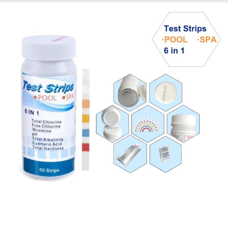 厂家直销 泳池温泉水检测试纸 余氯 PH 氰尿酸试纸条