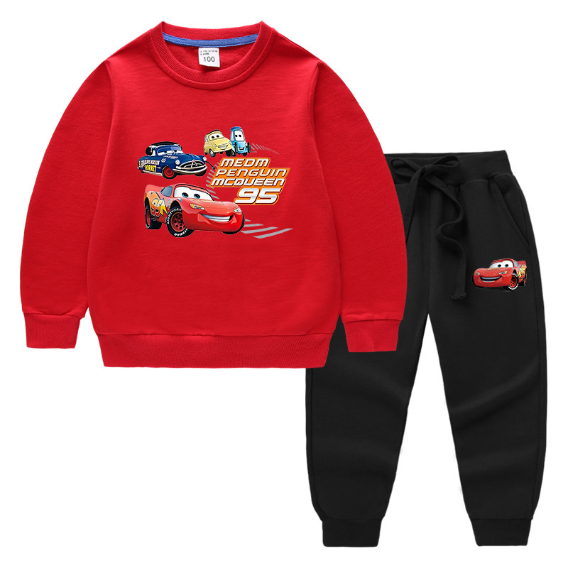Spring and Autumn New Style Girls' and Children's Sweatshirt and Pants Cartoon Two-Piece Set for Baby Boys, Cotton Casual Long-Sleeve Outfit Spring and Autumn New Style Girls' and Children's Sweatshirt and Pants Cartoon Two-Piece Set for Baby Boys, Cotton Casual Long-Sleeve Outfit