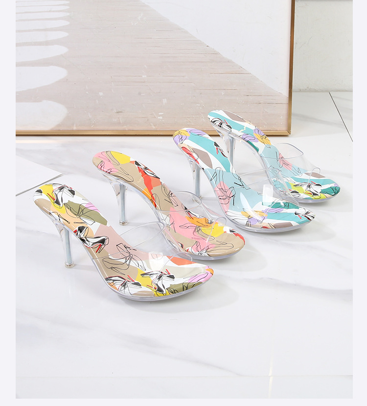 Women's Vacation Streetwear Colorful Round Toe High Heel Sandals display picture 11