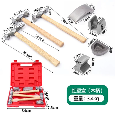 Multifunctional Auto Repair Sheet Metal: Mühərrik tənzimləmə alətləri - red-plastic-box-wooden-handle