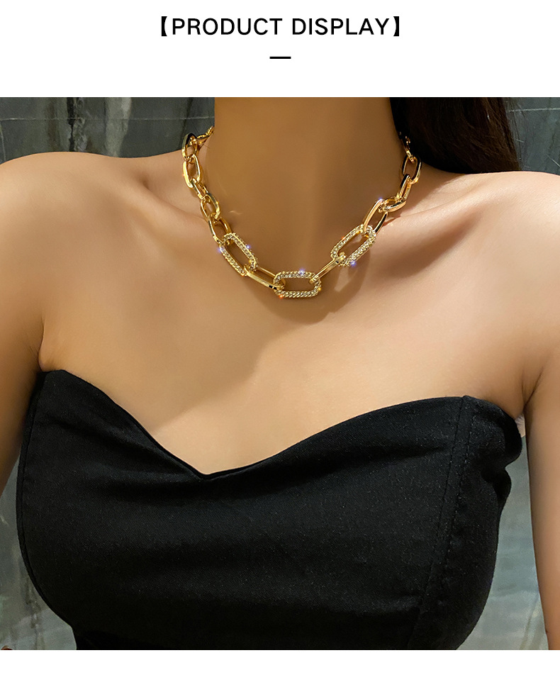 Fashion Geometric Alloy Inlay Rhinestones Womenu0027S Necklace