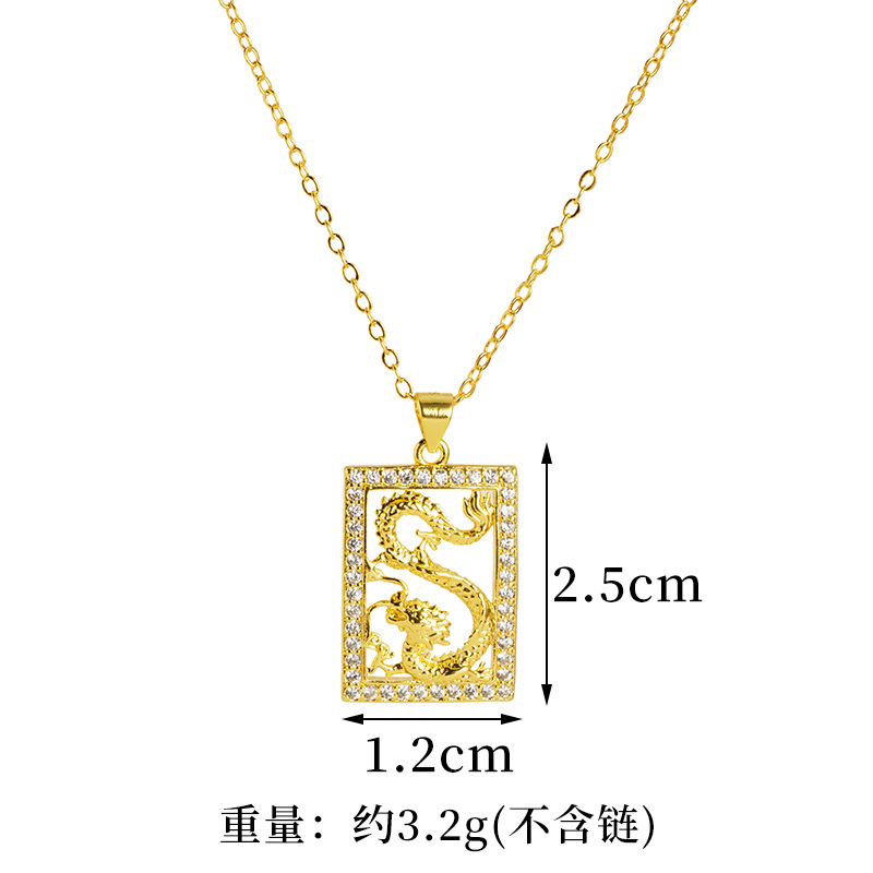 Gufa Sha Jinhao placa de dragón para hombres y mujeres colgante herencia joyas aleación de cobre estilo chino en vivo explosión al por mayor