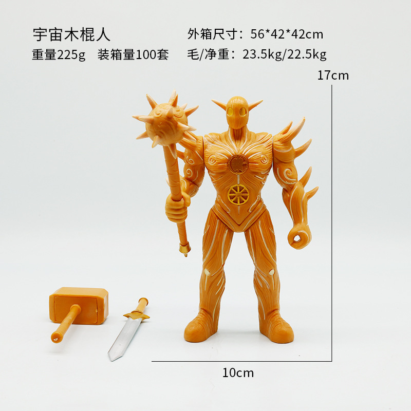 クロスボーダーフィットウッドスティックマン融合バージョンパロディー外国山海経フィギュア靴を履いたサメ人形装飾玩具|undefined