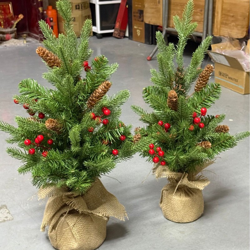 Kaixin クロスボーダークリスマス装飾赤い果実ミニクリスマスツリーシミュレーション松ぼっくりベリーホームデスクトップ装飾品|undefined