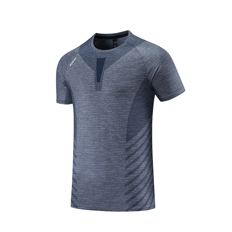 Verano corriendo ropa de secado rápido hombres de seda de hielo de fitness manga corta casual cómodo deportes camiseta cuello redondo al aire libre de los hombres UA