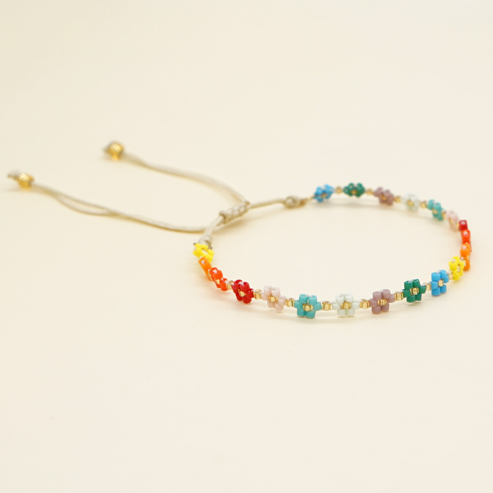 Simple Style Daisy Glass Beaded Womenu0027S Bracelets 1 Piece