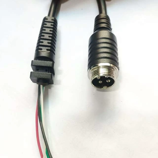 一拖二坐垫电源（副线）M12-4P航空母头对SR长20CM尾留5CM