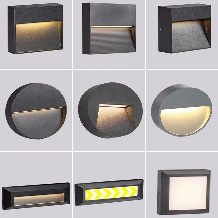 Светодиодный напольный фонарь ступеньки боковые настенные светильники Вилла на открытом воздухе Крытая ступенчатая лампа прохода Угловые огни наружные лестницы