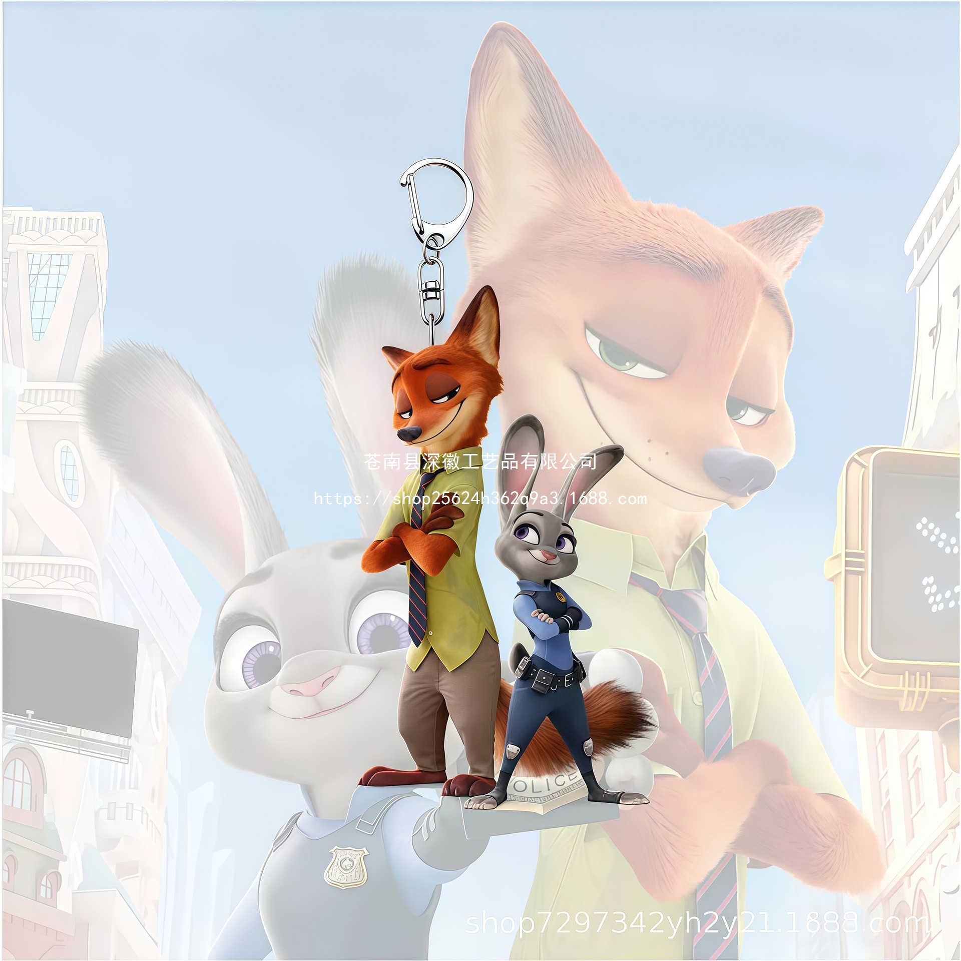 Crazy Animal Nick Judy Keychain Acrylic High-Quality Cute Backpack Pendant Gift Cartoon Merchandise