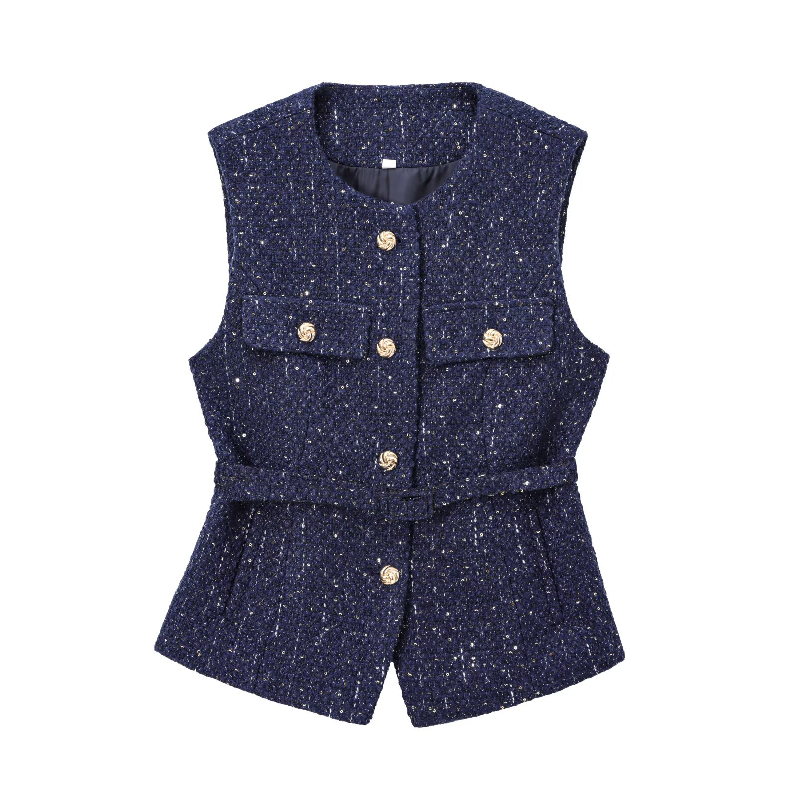 TAOP & ZA ropa de mujer verano 2026 nuevo estilo europeo y americano con cinturón de cuentas decoración chaleco de textura 9298725