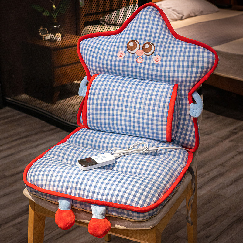 Cojín con Respaldar Térmico Eléctrico de Peluche para Oficina
