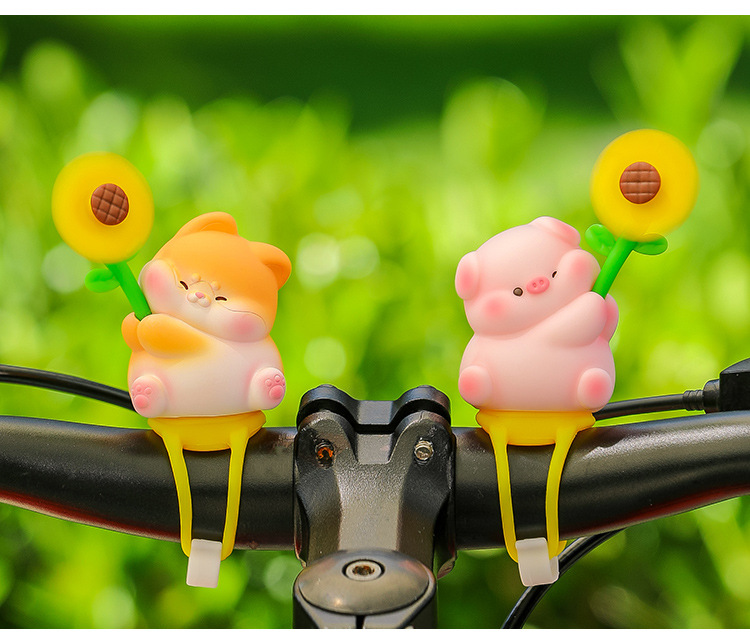 Meng Chong Le Yuan Electric Bicycle Bicycle Decoration Decoration New Cartoon Animal Riding Rearview Mirror Windmill Paradise New