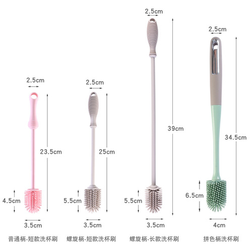 Amazon Silicone Bottle Cleaning Brush Baby Nipple Sipper Brush Household Kitchen Glass Cup Brush Silicone Cleaning Brush