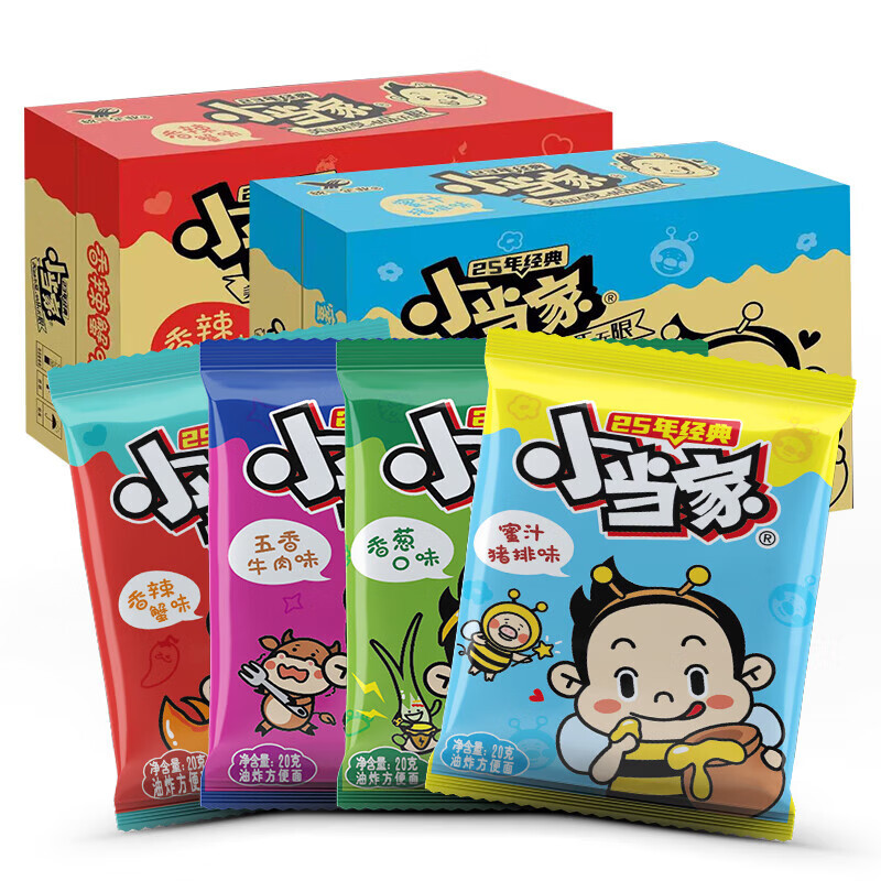 Unified Little Master Little Raccoon Dry Noodles 8090 Snack Food Whole Box Instant Noodles Convenient Noodles Nostalgic Snacks