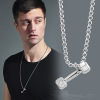 Dumbbells, fashionable necklace, men's chain for gym for beloved, pendant, European style