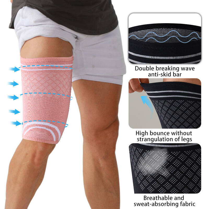 Deporte transfronterizo protector de muslos flujo sanguíneo vena protector de rodillas musculares de baloncesto anti-esguince prensado protector de piernas equestres