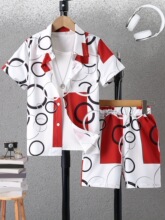 X 28724 Men's Textured Short Sleeve Shirt Set ��ʿ�������