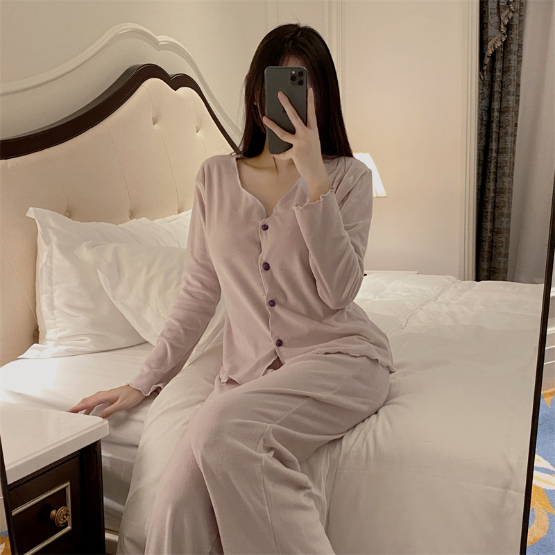 Autumn and Winter New Arrival Pajamas for Women French Style Spring and Autumn Island Velvet Luxury Home Clothes with Chest Pad Warm suit for Women