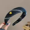 5532 small gold plaid pattern - headband blue one