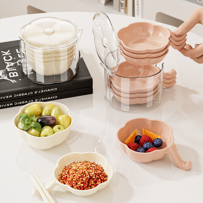Dipping Dish Household Cute Flower Soy Sauce Vinegar High-Value Plastic Small Dish Multi-Functional Fruit Dish with Storage Box Dipping Dish Household Cute Flower Soy Sauce Vinegar High-Value Plastic Small Dish Multi-Functional Fruit Dish with Storage Box