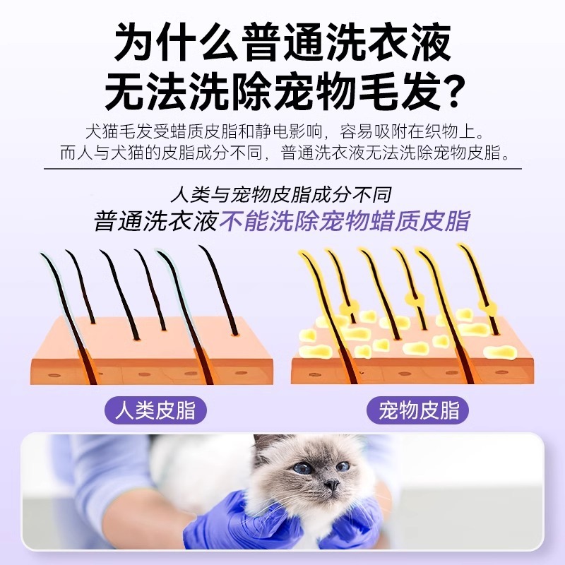 ペット洗濯液猫犬専用毛抑制菌除去ダニ洗浄衣類猫毛犬毛洗浄用品|undefined