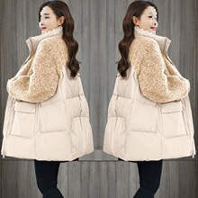 大码女装中长款棉服冬季新款中年妈妈棉衣宽松休闲保暖棉袄外套女