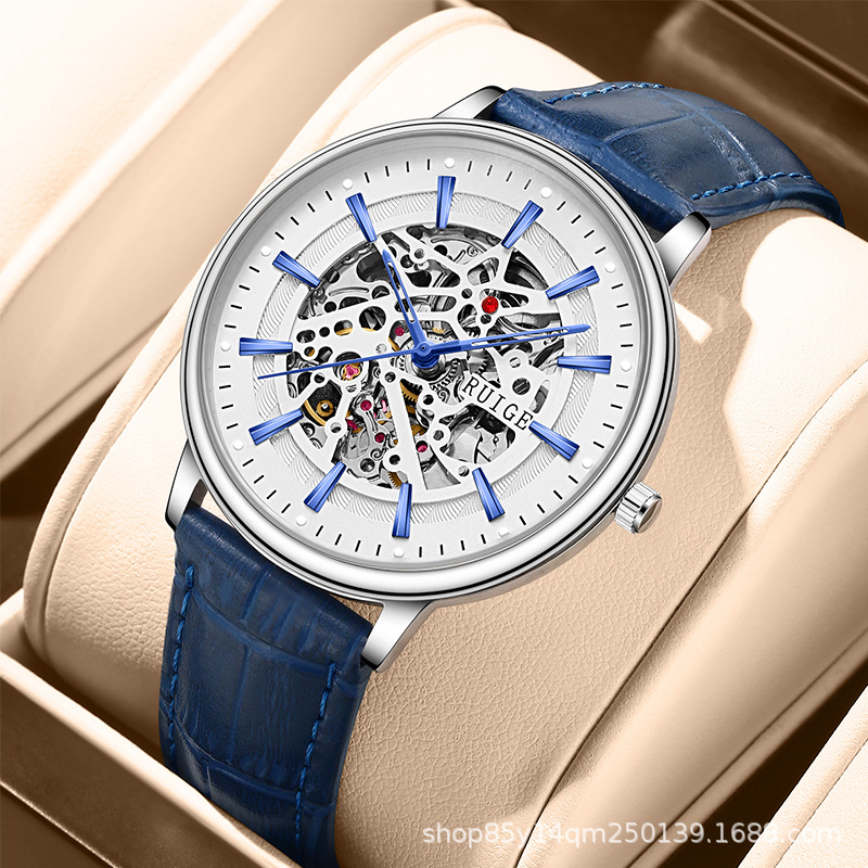 Ruige Hollow Men's Automatic Mechanical Watch Cross-Border Hot Selling Men's Waterproof Fashion Trend Watch