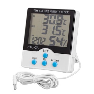 Htc-2A Household Multi-Function Thermometer and Hygrometer Large-Screen Indoor and Outdoor Thermometer Waterproof Probe