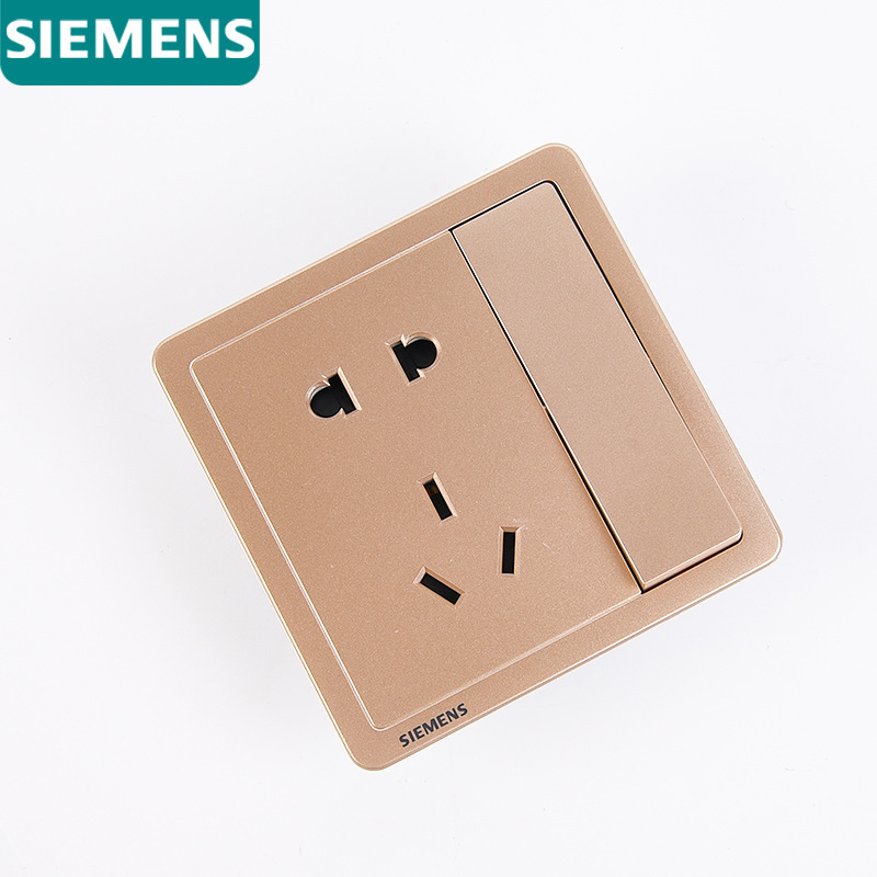 西門子開關插座面板致典日耀金牆壁五孔插座多孔USB家用插座
