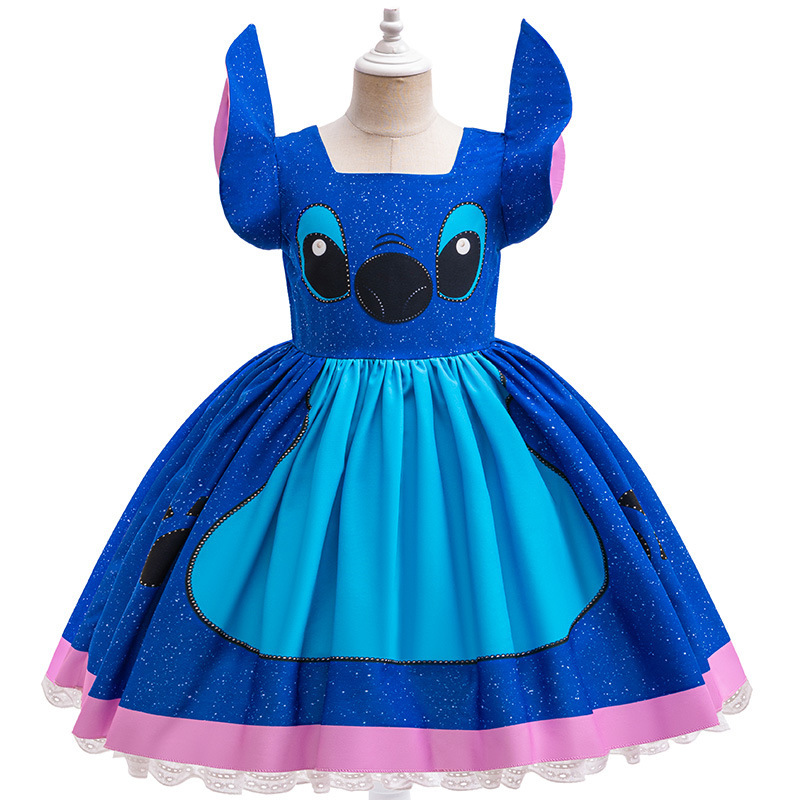 国境を越えた外国貿易子供服漫画 cos ステッチ同じドレス子供のパフォーマンスチュチュスカートパフォーマンス服|undefined