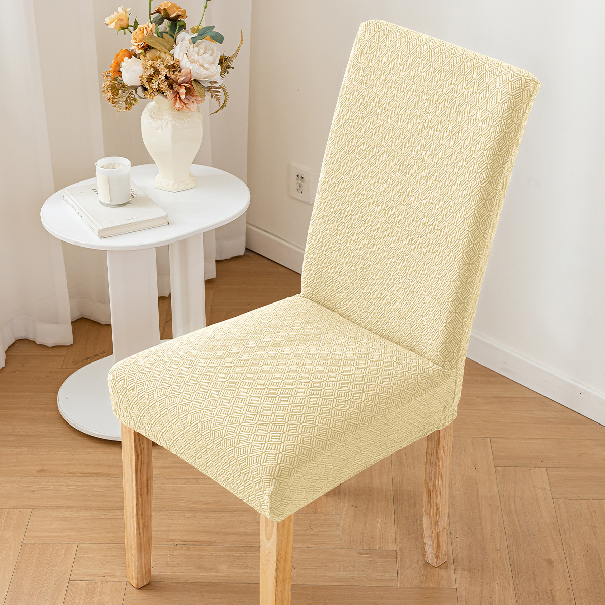 Funda para silla de color puro especial transfronteriza Funda para silla de comedor antideslizante, antipolvo y resistente al desgaste