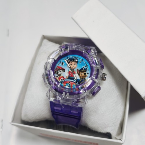 Woof Woof Team Cartoon Anime Creative Colorful Night Light Watch for Kids, Glow-in-the-Dark Watches for Elementary & Middle School Boys and Girls