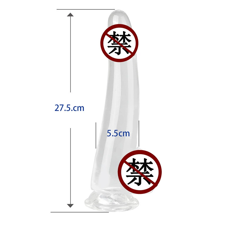 Transparent Crystal Simulation Dildo Anal Plug, Smooth Surface, Suction-Base, Sizes S–XXL