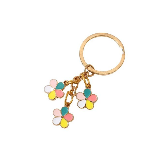 Keychain, bag decoration, metal pendant, flowered, Amazon, wholesale