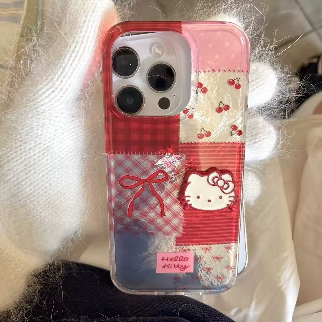Chica ins pajarita kt para iPhone14 estéreo 16ProMax Apple 15 funda para teléfono móvil 13P femenino