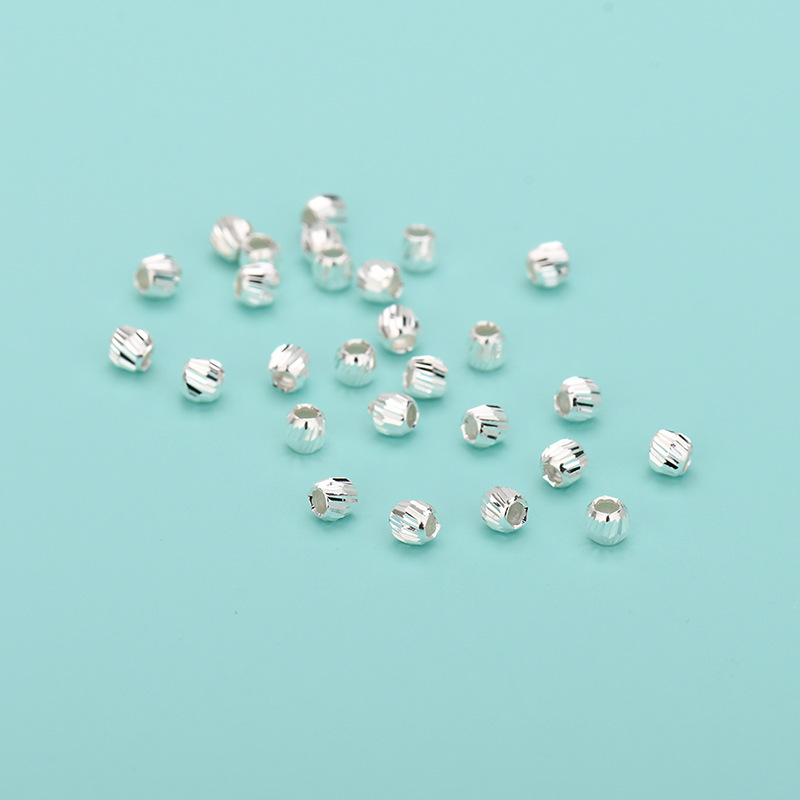 DIY Jewelry Accessories Classification 1 Piece Diameter 3mm Diameter 4mm 925 Sterling Silver Solid Color Polished DIY Jewelry Accessories Beads
