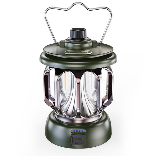  Cross-border Outdoor Camping Lantern LED Retro Horse Lantern Portable Tent Light Convenient USB Charging Camping Lantern