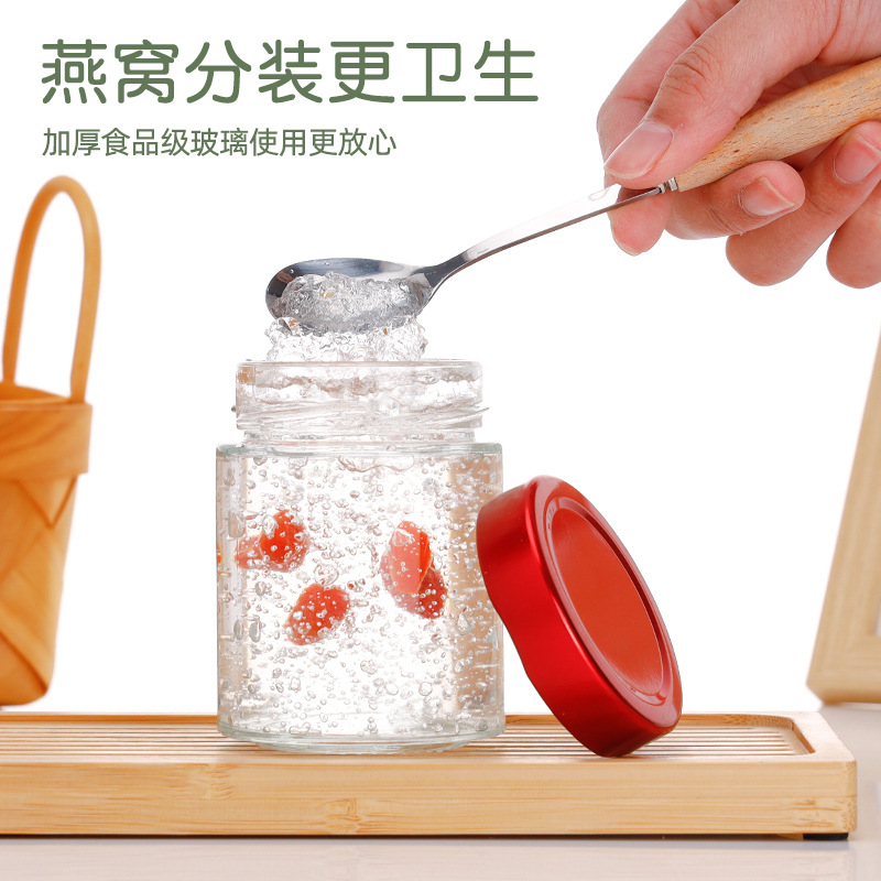 Nuevo cilíndrico 75ml Nido de Pájaro sub-botella resistente a altas temperaturas pegamento instantáneo de flores almejas botella de vidrio mermelada botella de miel tapa alta